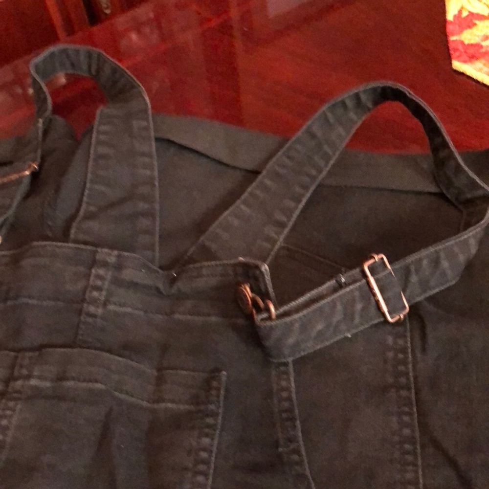 Old Navy Black Denim Short Overalls